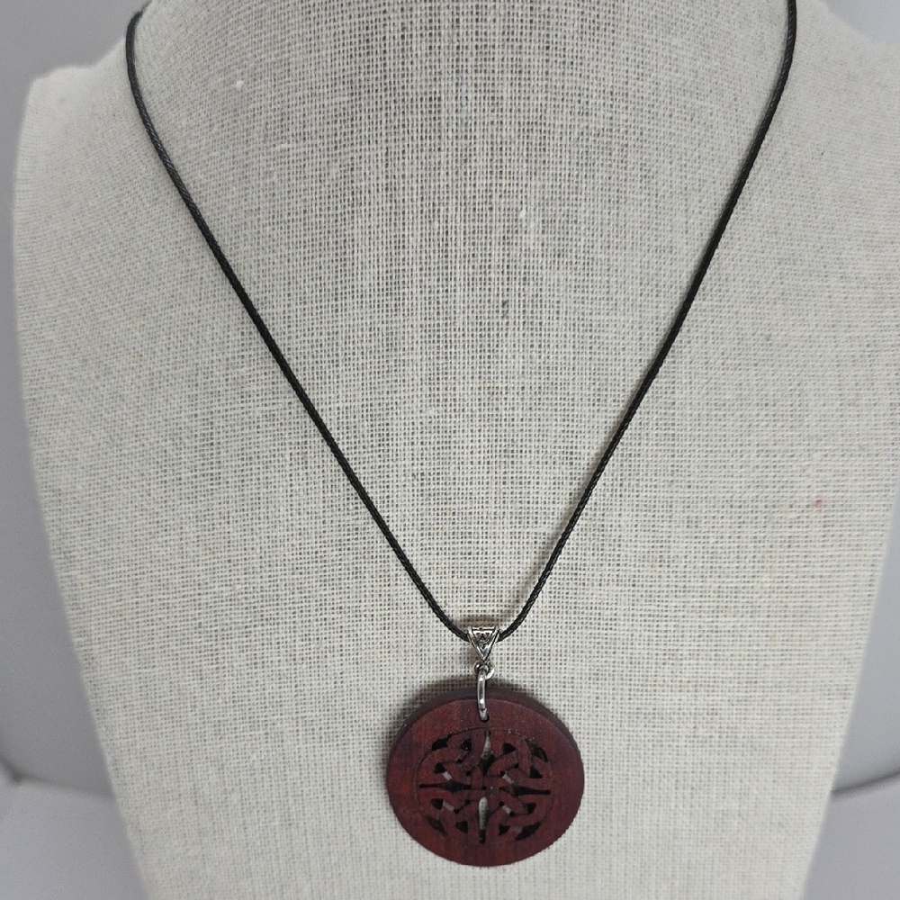 Celtic Wooden Pendant Necklace